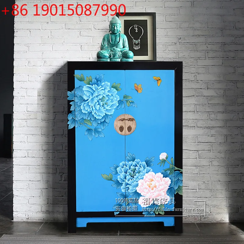 

Антикварный вход в китайском стиле, фойе, декоративный шкаф, коридорная перегородка, окрашенный шкаф для обуви из цельного дерева