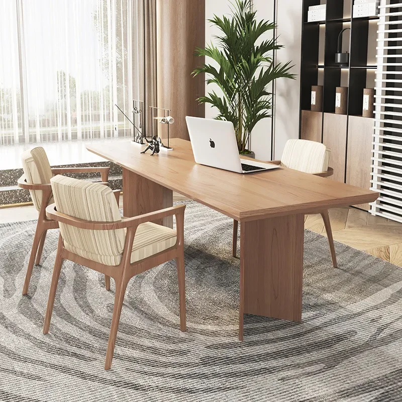 for Nordic Solid Wood Desk Home Study Bedroom Large Log Color Computer Desk Office Simple Boss Table