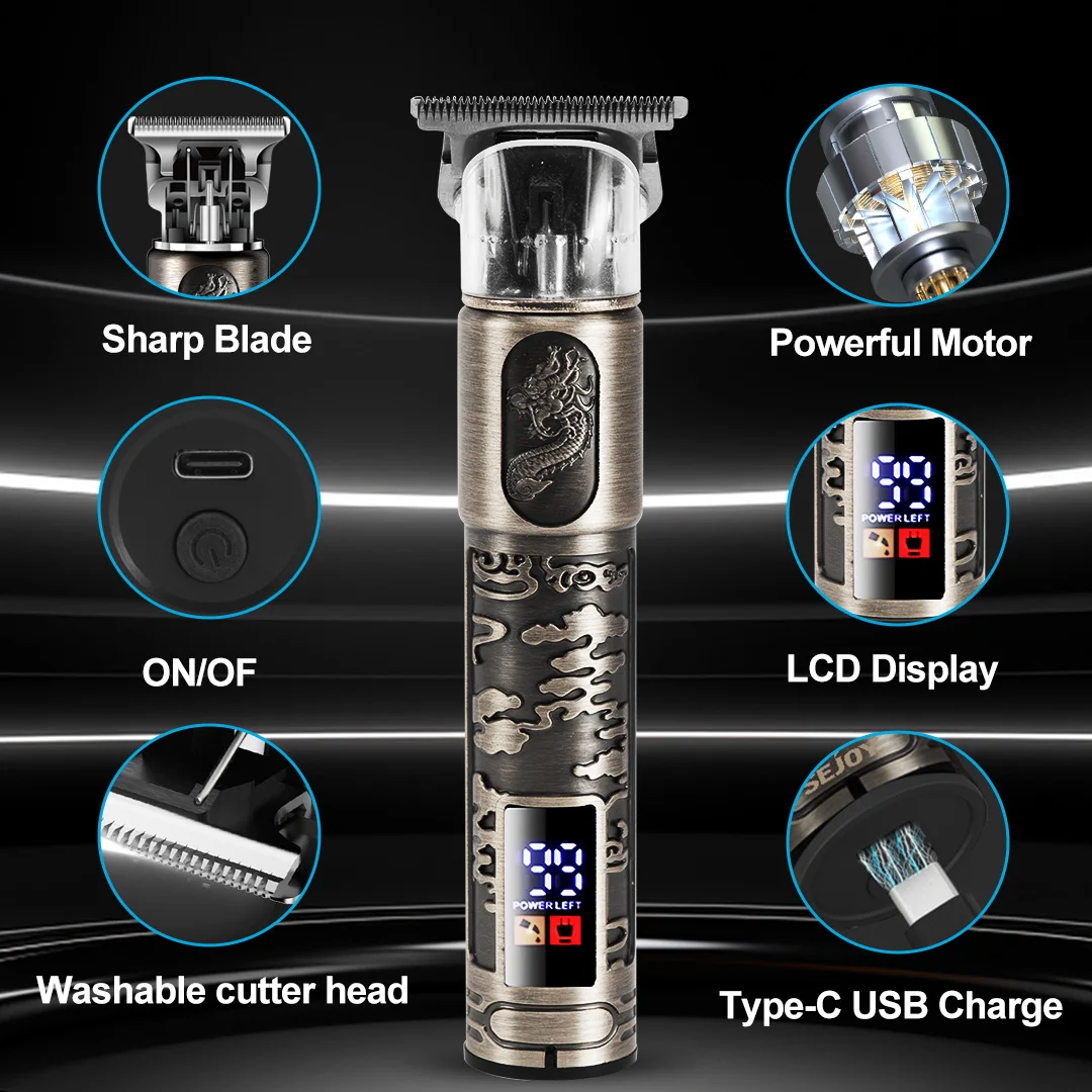 مجموعة ماكينة قص الشعر الاحترافية من سيجوي للرجال، ماكينة قص الشعر الكهربائية اللاسلكية القابلة لإعادة الشحن #4