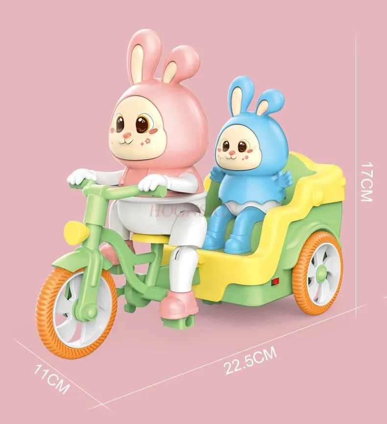 Juguete eléctrico para niños, triciclo con forma de conejo, nueva bicicleta musical para bebés de 0 a 3 años