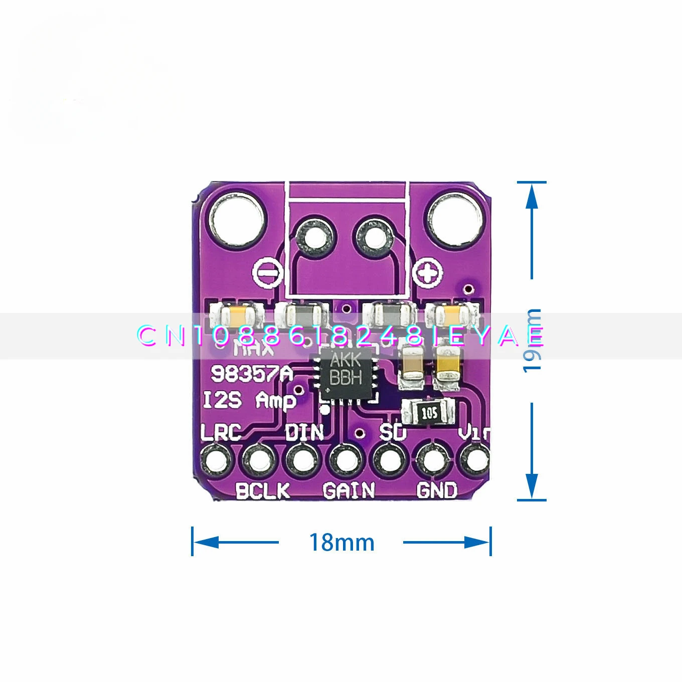 MAX98357 I2S Audio Amplifier Module, Unfiltered Class D Amplifier, Support ESP32 Raspberry Pi