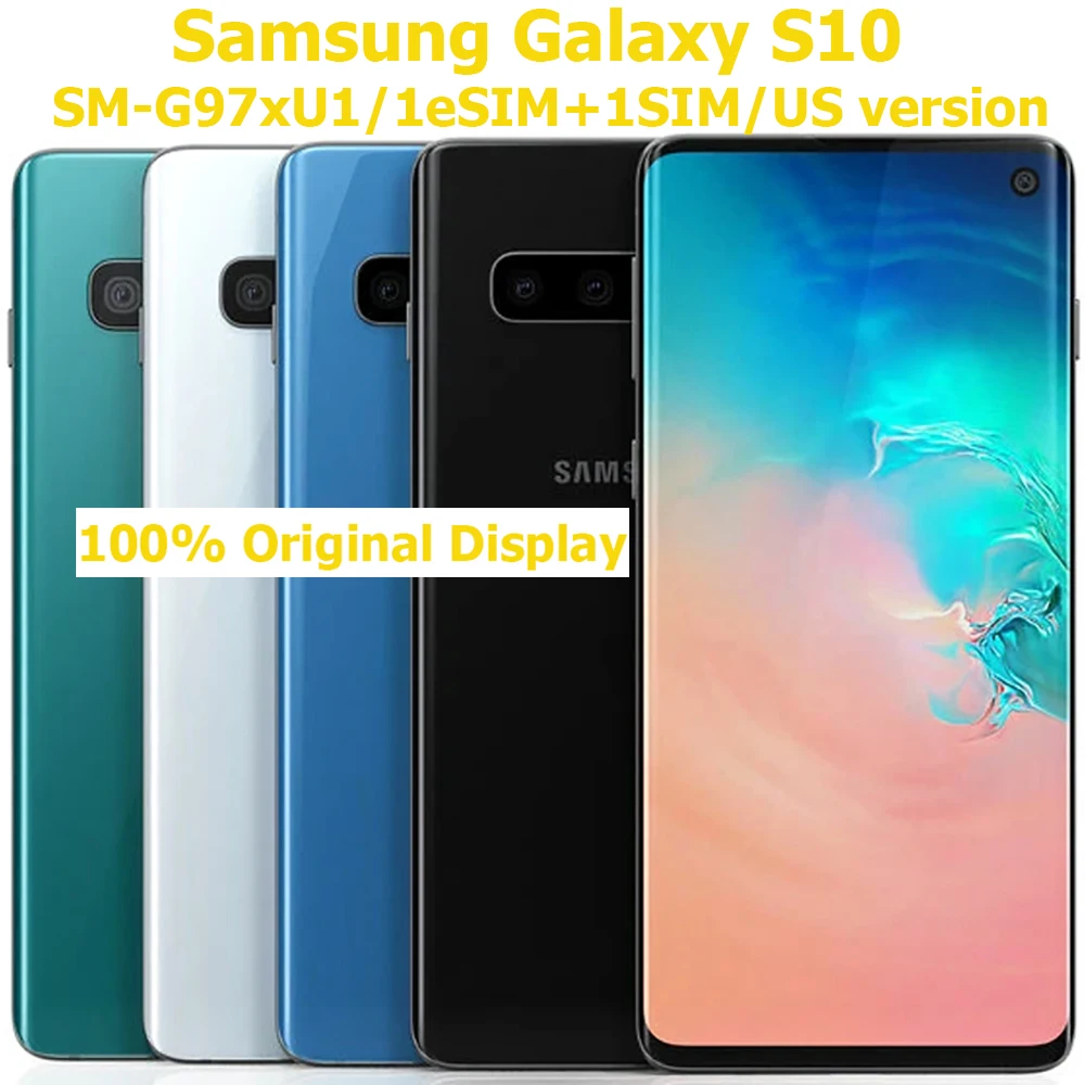 Samsung Galaxy S10 Smart Android Phone 6.1-inch 3040*1440 Curved Screen US Version Fingerprint Unlock 3400mAh Original Unlock 4G