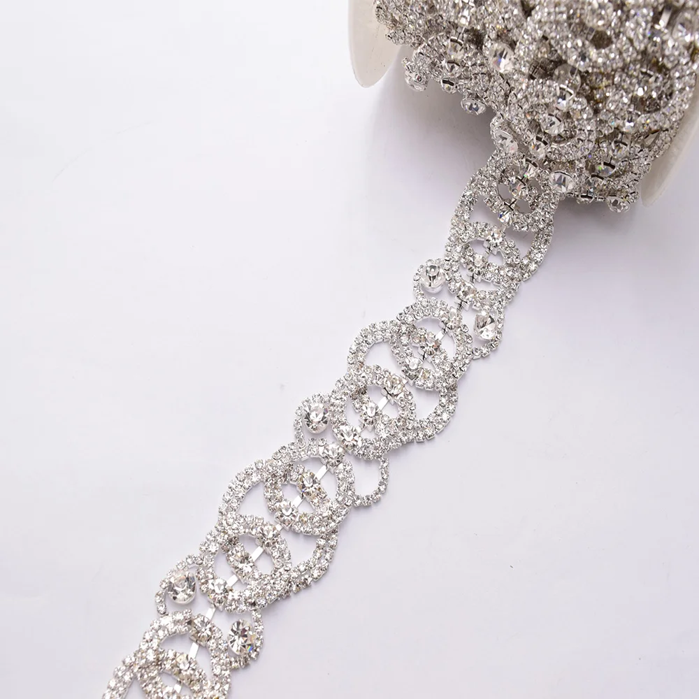 1 Yard Crystal Rhinestone Code Chain Decoration For Clothing Applique Rhinestone Decoration