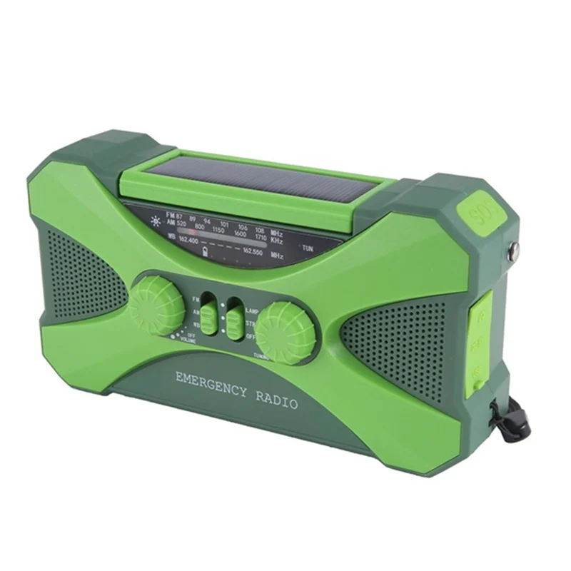 

B72A 5200Mah Emergency Radio, Solar Hand Crank Radio Portable Radio With Phone Charger LED Flashlight Outdoor Emergency