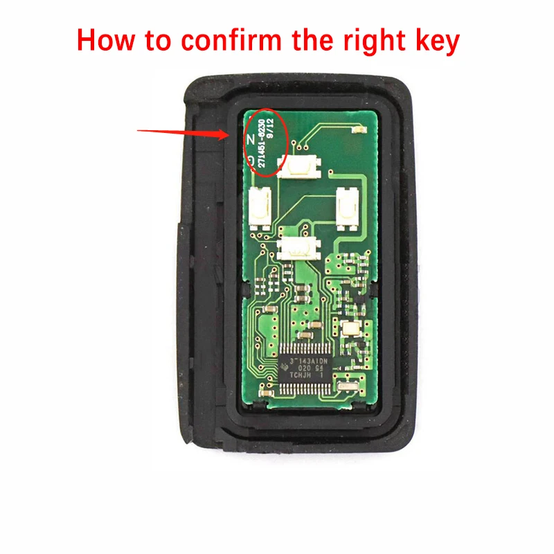 Recambio de 4 botones CN007256 para Toyota Alphard, puerta deslizante de llave inteligente, 312MHz, número de placa, 271451-6230, negro