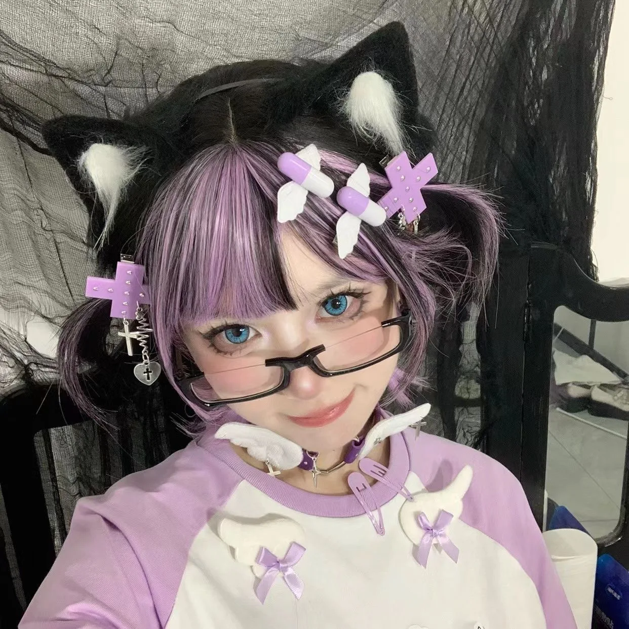 Gothic Lolita Hair Clips Y2K Girl Harajuku Women Medicine Pill Wing Pins Punk Hairpin Headdress Angel Syringe Aid Pin Hairgrips