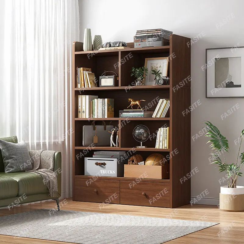 

Bookshelf floor bookcase shelf living room storage cabinet with drawer locker