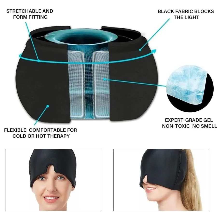 360-massage Migraine Relief Hat Stress Relief Oogmasker Gel Heet Koud Therapie pijn Pijnbestrijding Cap Ijswikkel voor pijn en gezwollen E