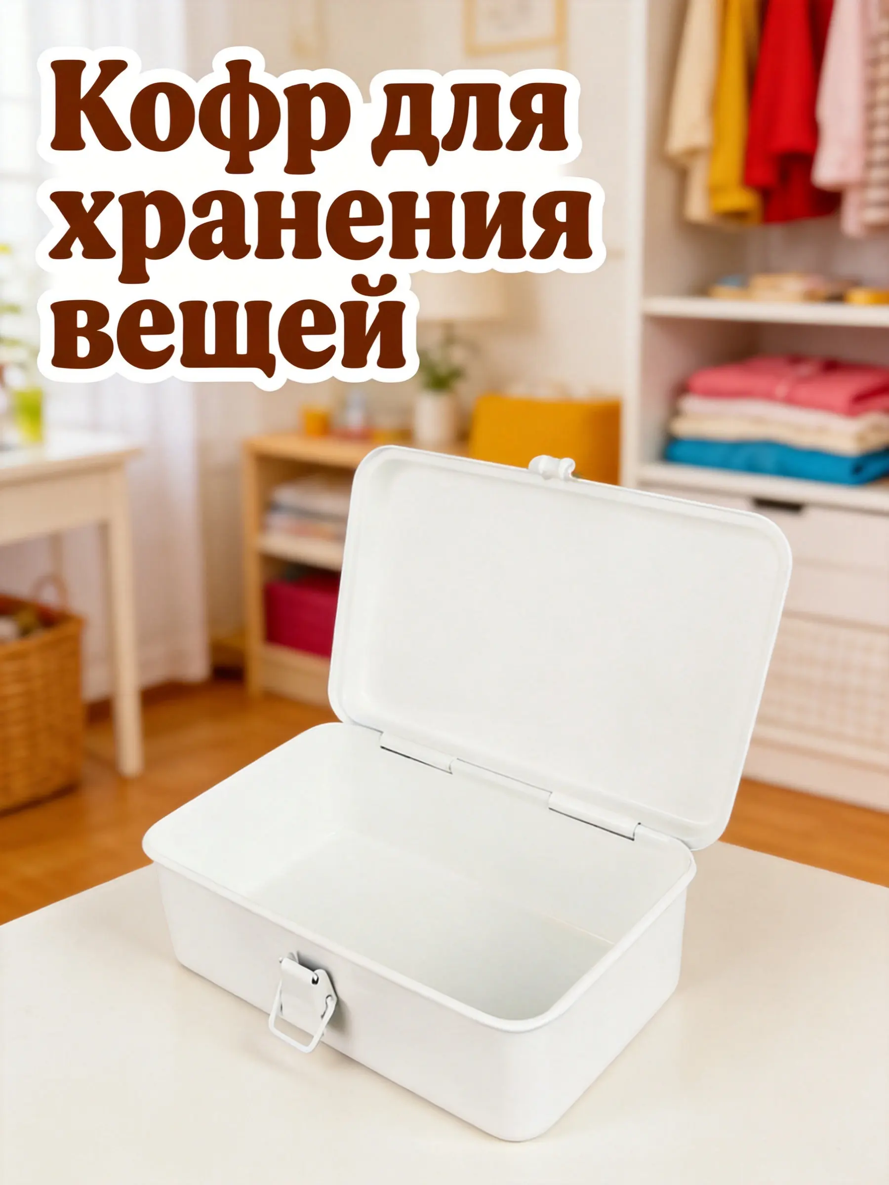 Vintage White Metal Tool Box Lockable Reusable Toolbox Large Capacity Metal Storage Box Multipurpose Office Workshop Storage