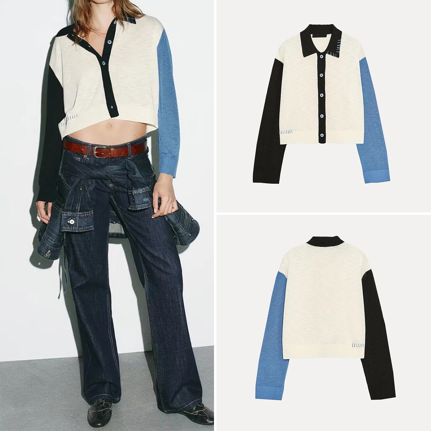 

Z Женское трикотажное повседневное пальто Faion Color Blo ort Sve Long Sve на пуговицах Другой материал Женское Jaet