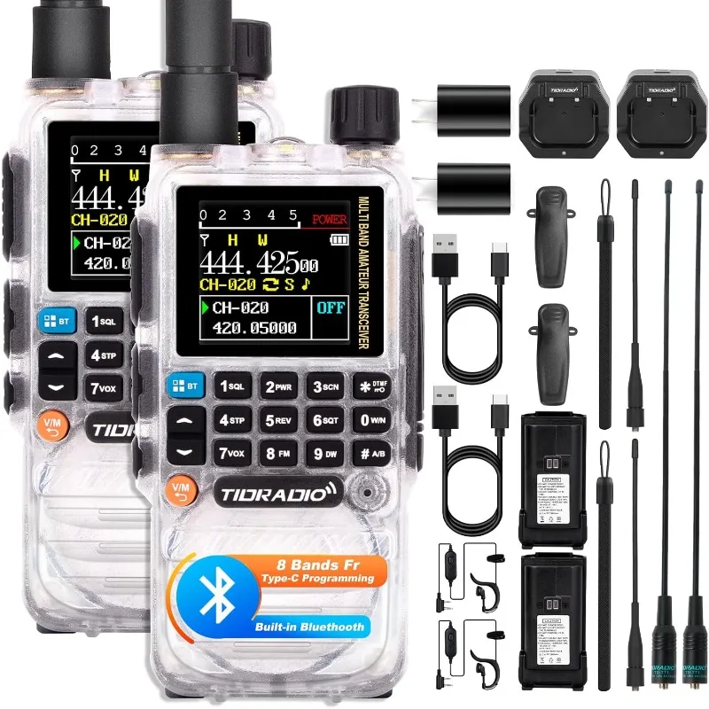 TD-H3 Ham Radio Type C & Wireless Programming 8-Band Long Range Walkie Talkies Rechargeable Handheld Portable Two Way R