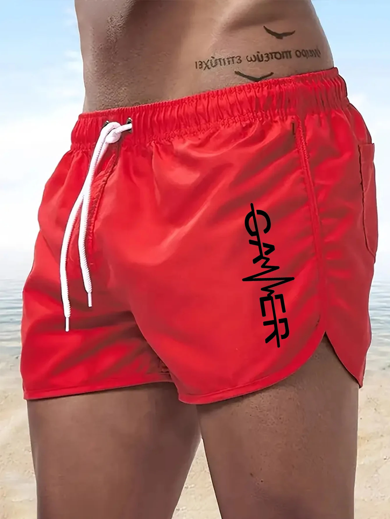 

Casual Swimming Summer Men's Shorts 2025 Beach Trunks Swim Gym Pants Quick Drying Homme Surf Ventilate Drawstring Fashion Daily