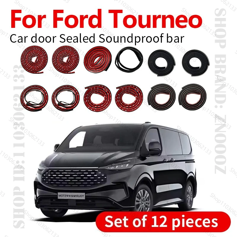 

Для Ford Tourneo 2012-2025 уплотнительная лента для двери автомобиля резиновая двухслойная уплотнительная защита звукоизоляционная пылезащитная уплотнительная лента 12 шт. набор