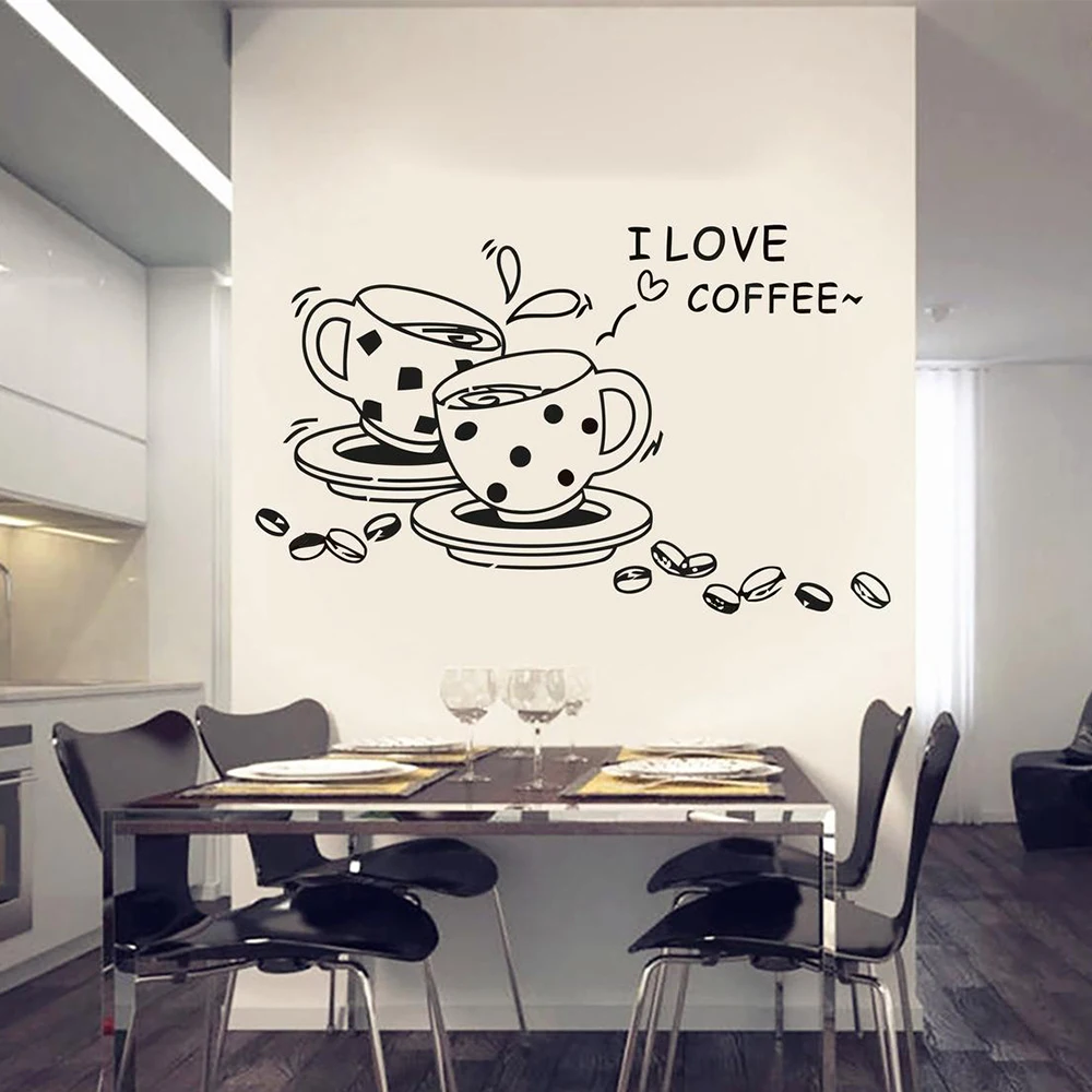 Beauty coffee shop Sticker Waterproof Vinyl Wallpaper Home Decor For Kids Rooms Diy Home Decoration Wall Art MURAL Drop Shipping
