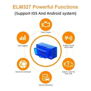 Mini Elm327 Car Diagnostic Tool, OBD2 Scanner, Code Reader, Bluetooth, Automotive Failure Detector, Android, IOS, V2.1 8 Main Automotive Sales - №5