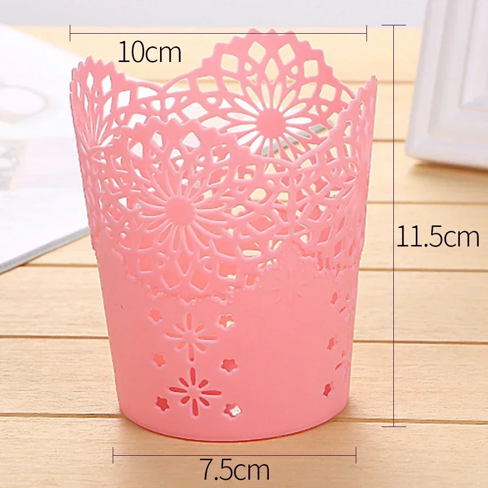 1PC Multifunctional Flower Plant Pot Makeup Brush Storage Boxes Pen Pencil Pot Holder Container Office Desk Storage Organizer