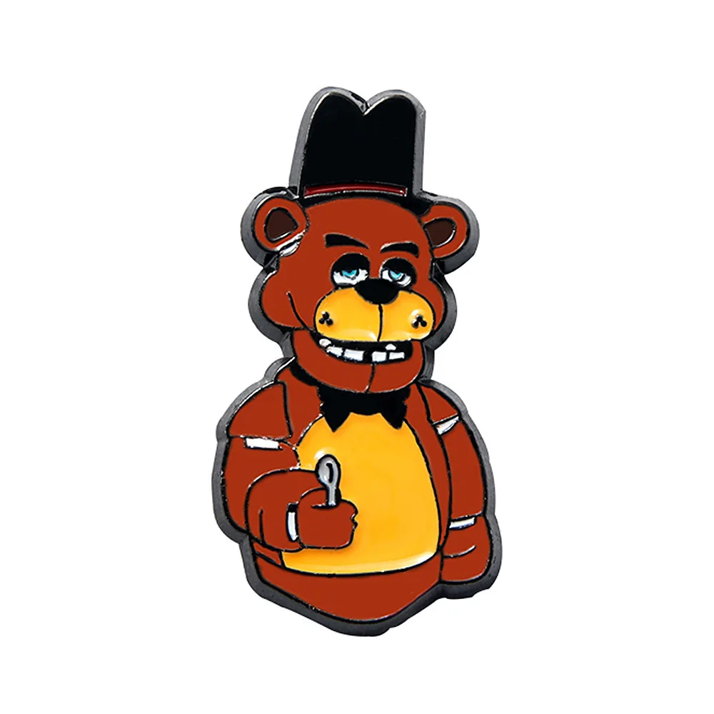 

loween Gift Toy Bear Pin with Hat Scary Small Bear Bae Cross-Border Game Accories Metal Faion Jewelry Decoration