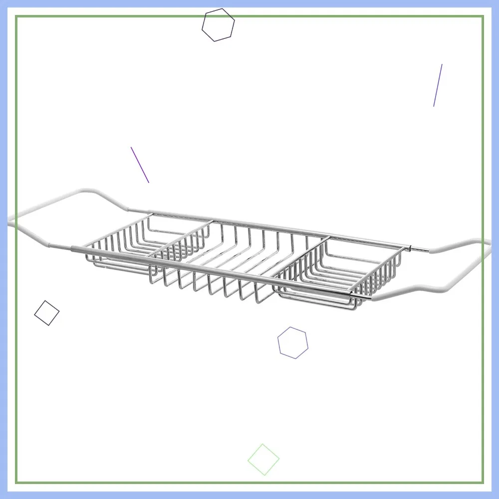 

Expandable Bathtub Tray - Stainless Steel Shower Organizer with Tablet Stand, Non-Slip Bath Tub Shelf for Relaxing Soak