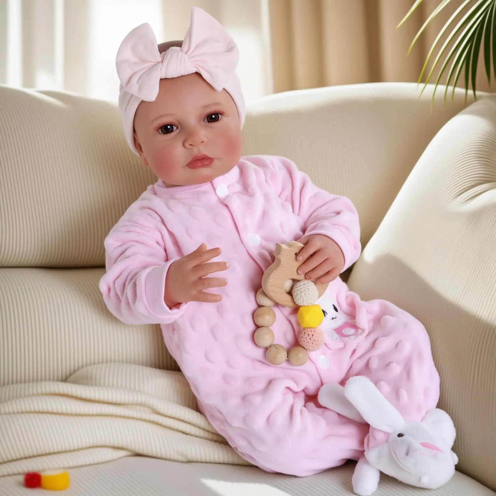 

Reborn Baby Dolls - 20 inch Cute Soft Vinyl Realistic Baby Doll Real Life Baby Dolls with Complete Accessories For Kids 3+