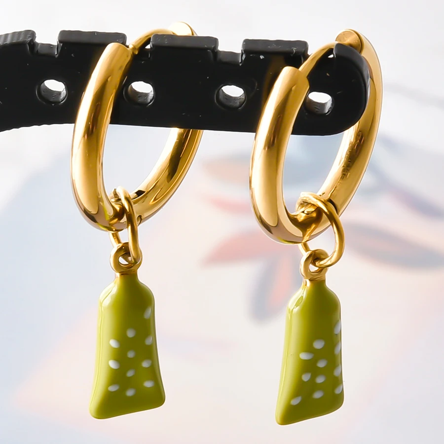 316 Edelstahl Stereoskopische Kawaii Enten-Erdbeer-Kirsch-Paprika Hängeohrringe für Damen und Herren Schmuck Piercing Geschenk – Detail 18