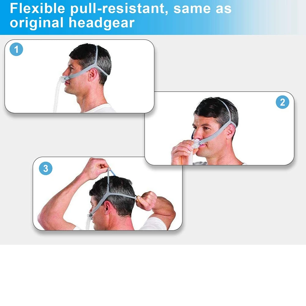 Arnês de substituição compatível com resmed airfit p10 travesseiro nasal alça cpap 3 alças e 6 clipes de ajuste a