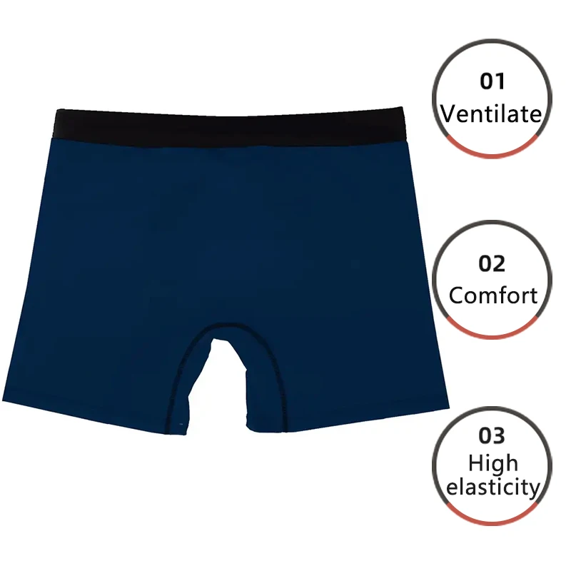 Men Sports Boxers Underwear Underpants Sport Blue M L XL Teapot Letter Printing Ventilate Fashion Fitness Casual