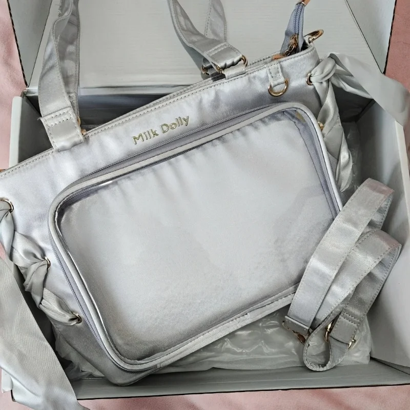 Ita حقيبة أنيقة من الساتان تحت الإبط حقائب كتف أشرطة حلوة القوس شعبية حقيبة يد عصرية شفافة حقيبة بولسا فيكتوريا الألم #2