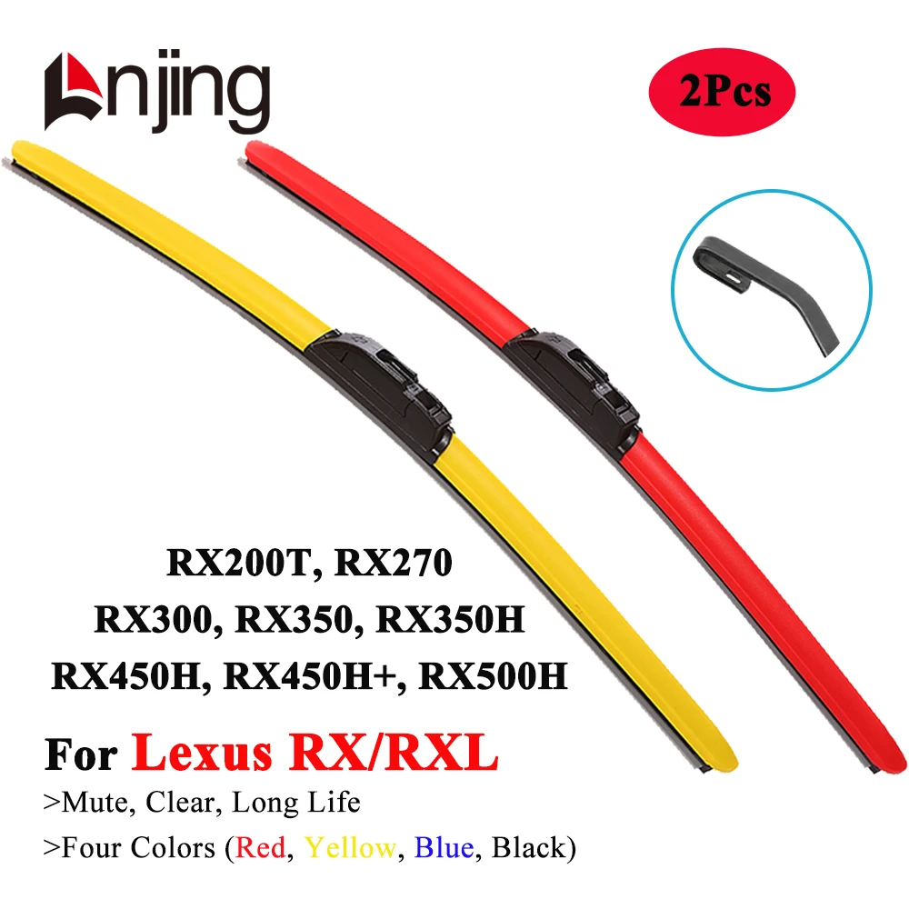 

LNJING Colorful Wiper Blades For Lexus RX200T RX270 RX300 RX350 RX350H RX450H RX500H RXL 2003 2006 2008 2010 2015 2019 2023 2024