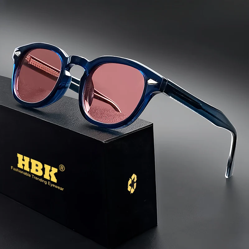 HBK Retro Runde Männer Sonnenbrille Punk Propionsäure Pin Tempel Luxus Sonnenbrille Frauen Sport Freizeit Party Brillen UV400