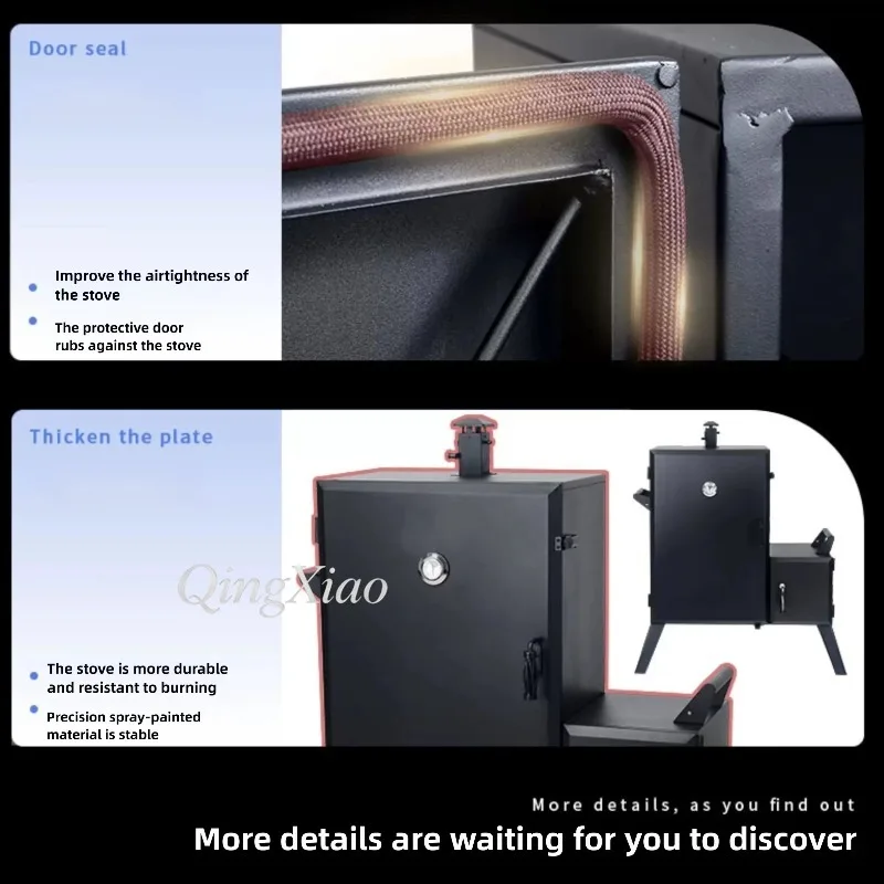 American Multi-layer Fruitwood Charcoal Oven Suitable for And Home Grilling Ideal for Ribs Sausages Bacon and Outdoor Cooking