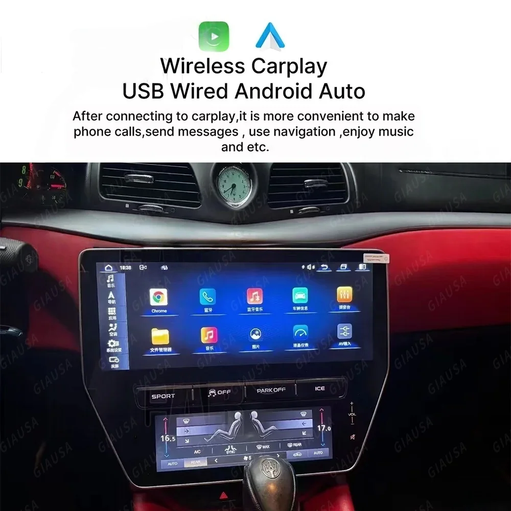 LY 22 بوصة أندرويد السيارات شاشة راديو السيارة لمازيراتي جران توريزمو GT/GC 2007 -2015 الوسائط المتعددة مشغل فيديو ستيريو لتحديد المواقع Carplay DSP #4