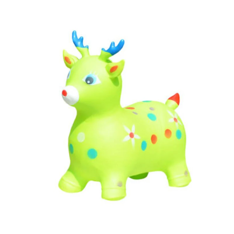 Creative Musical Rides Animal Bouncy Horse Toys Inflatable Bouncer Jumping Child Kids Inflatable Rubber Deer Boy Girl Gift