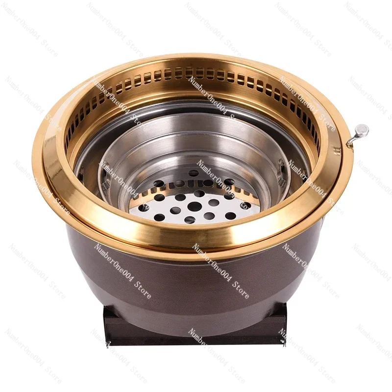 

Korean Commercial Smoker Stainless Steel Desktop Embedded Charcoal Bbq Grill