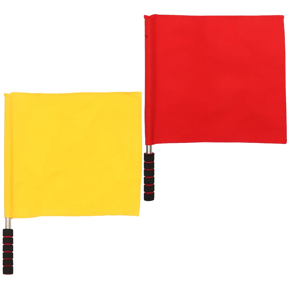 2 Pcs Athletic Competition Flag Soccer Referee Race Flags Signal Warning