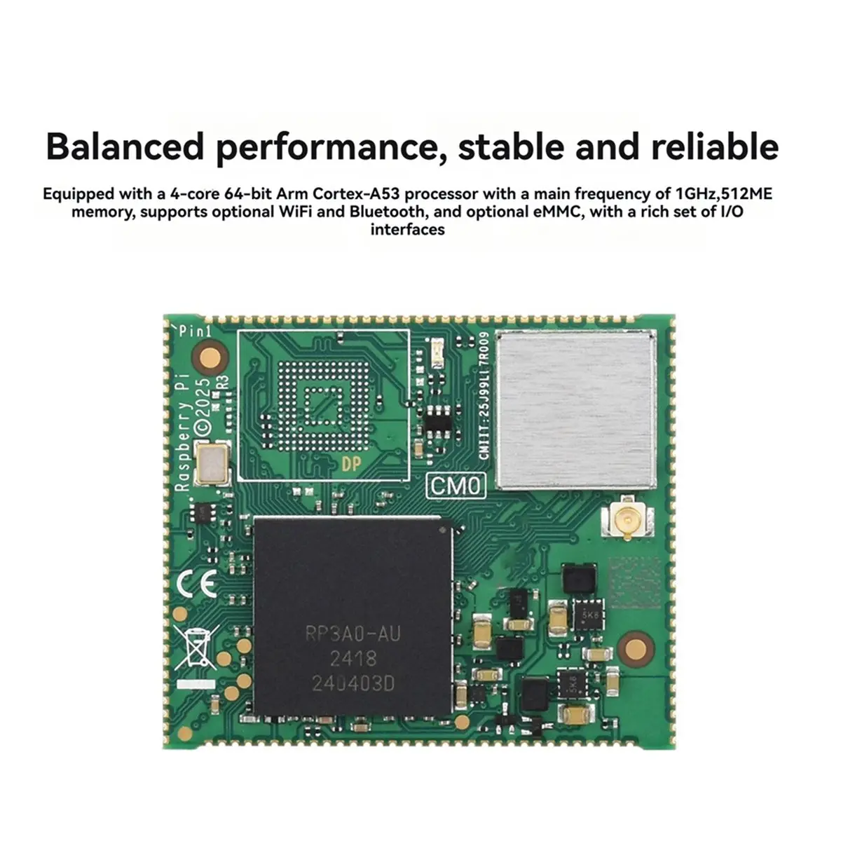 

For CM0 Module Compute Module Core Board Without WIFI Bluetooth Based on RP3A0 SiP for RPi