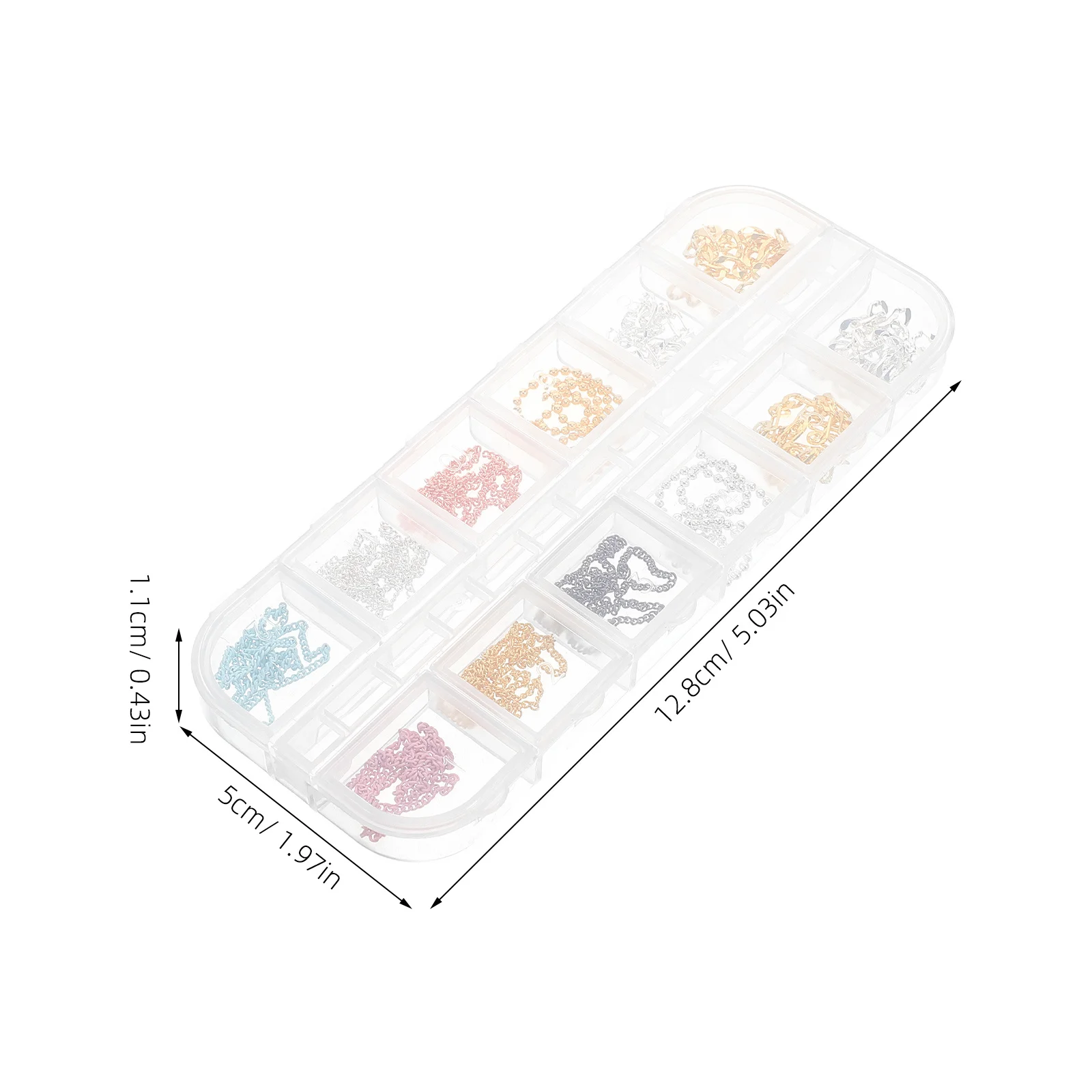 Box Nail Art Metal Chains Assorted Styles DIY Nail Charms for Weddings Party Festival Jewelry Making Accessories