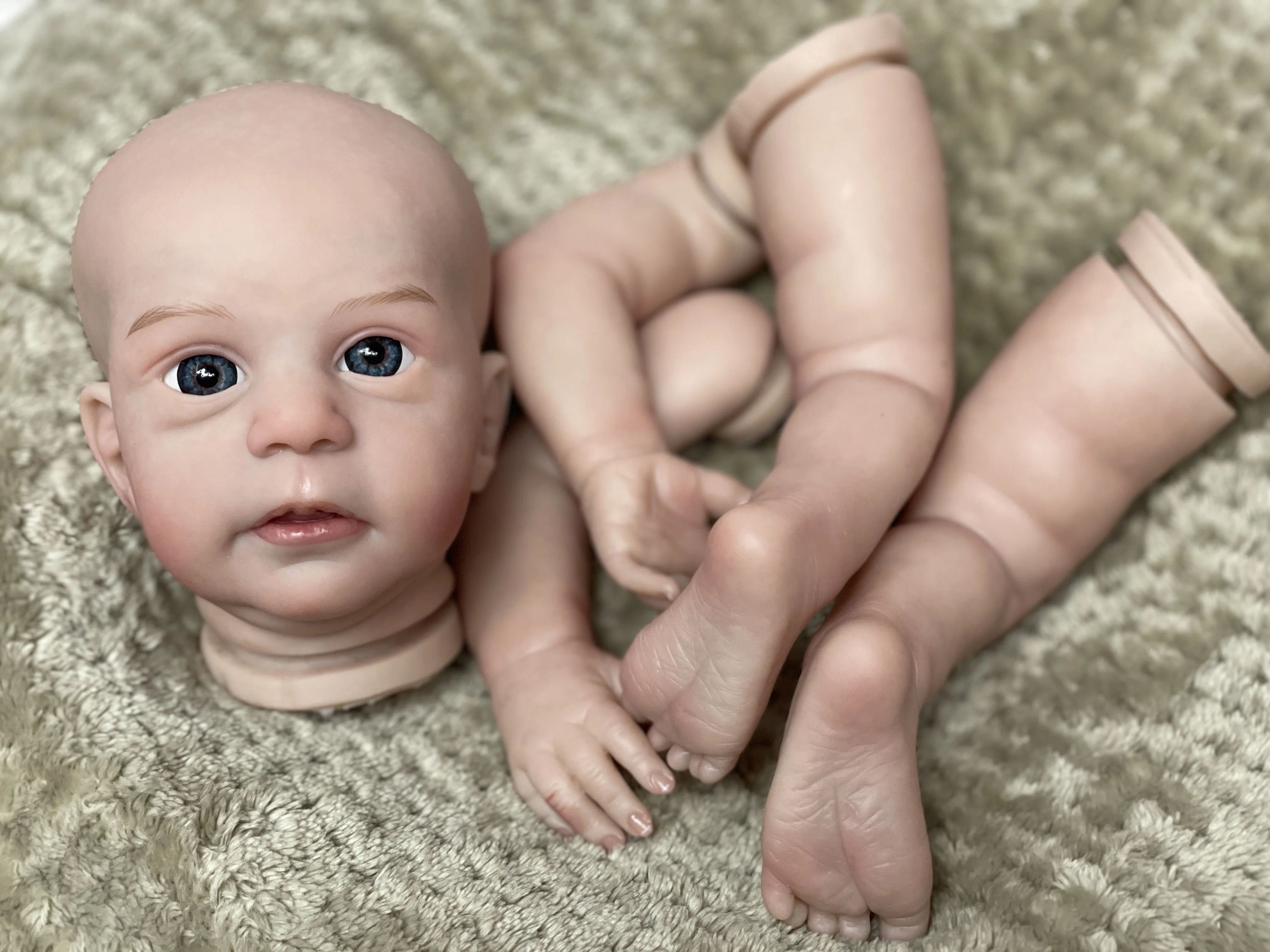 Attyi 2 Styles Open Eyes Reborn Doll Kits With Soft Cloth Body Painted Skin Unassembled Handmade Lifelike Real Bebe Reborn Dolls