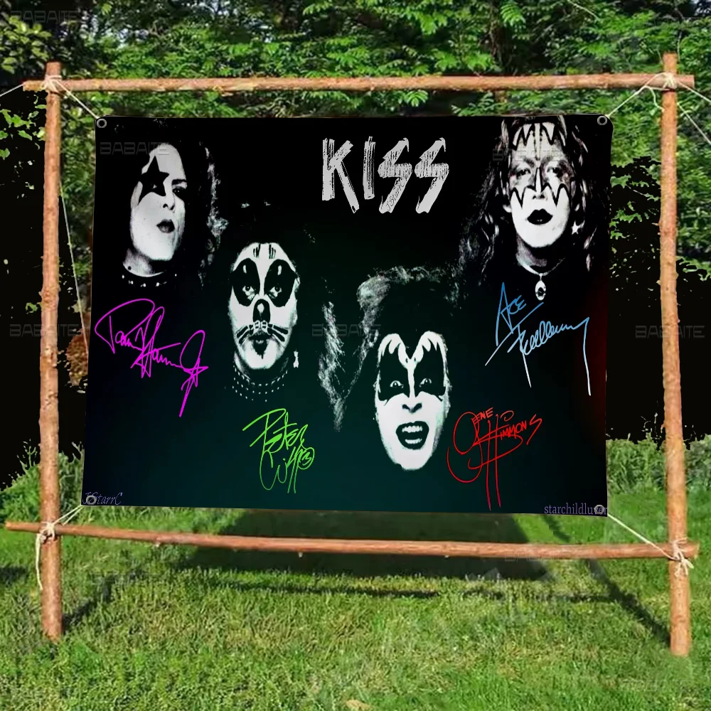 K-Kiss Band Cartoon Flag Art Science Fiction Room Home Decor Wall Hanging Home Decor Banner