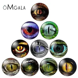 Dragon Snake Owl Cat Tiger Animals Eyes 12mm/14mm/18mm/20mm/25mm/30mm Round photo glass cabochon demo flat back Making findings