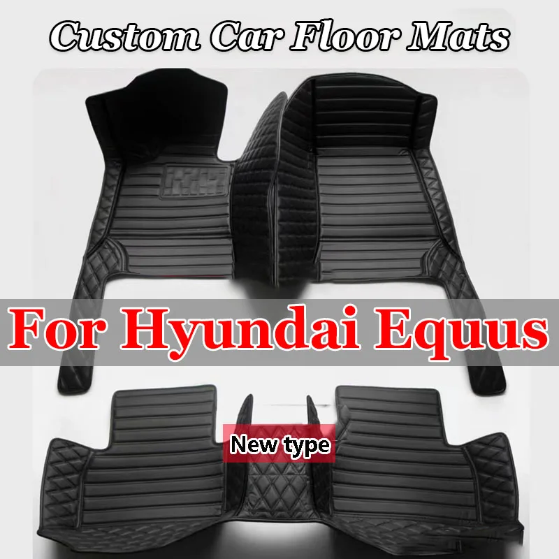 Custom Car Floor Mats for Hyundai Equus 5 Seat 2010-2017 Years Artificial Leather 100% Fit Interior Details Car Accessories