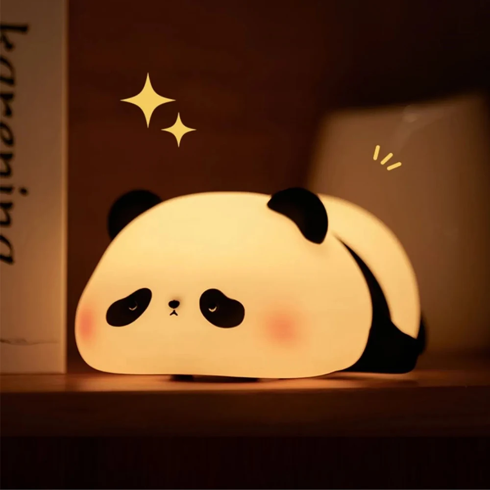 

Panda Night Light Aid Voice Controlled Clapping Touch Sensor Lamp Bedroom Decor Usb Rechargeable Timing Bedside Lamp