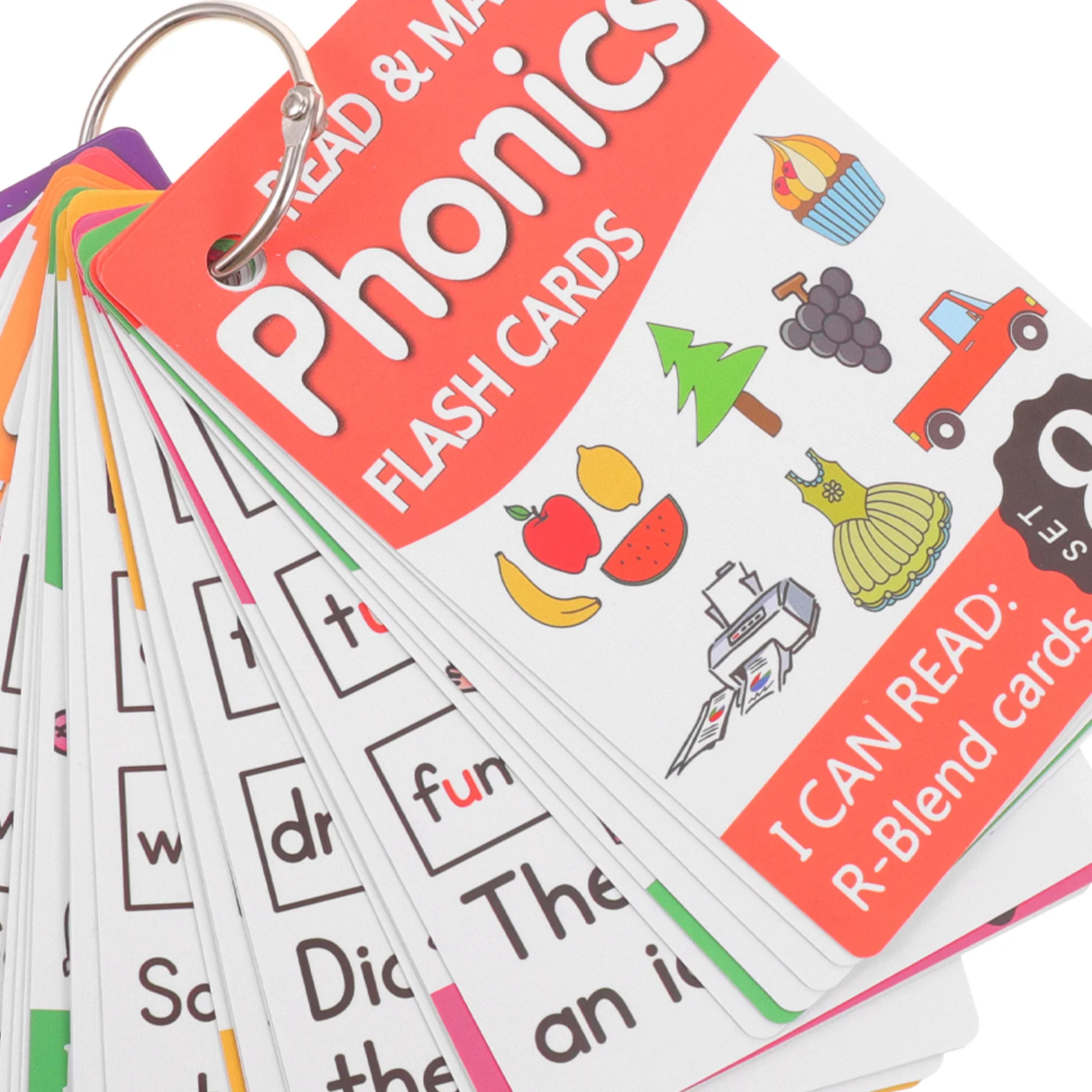 1 set di carte ortografiche inglesi gioco educativo dai colori vivaci per bambini carte flash per l'apprendimento interno ed esterno memoria della prima infanzia