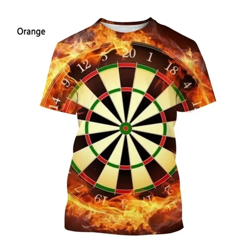 Summer Fashion New Dart Board Throwing Game Men\'s T-shirt Cool Street O-Neck Comfortable Plus Size Short Sleeve Top