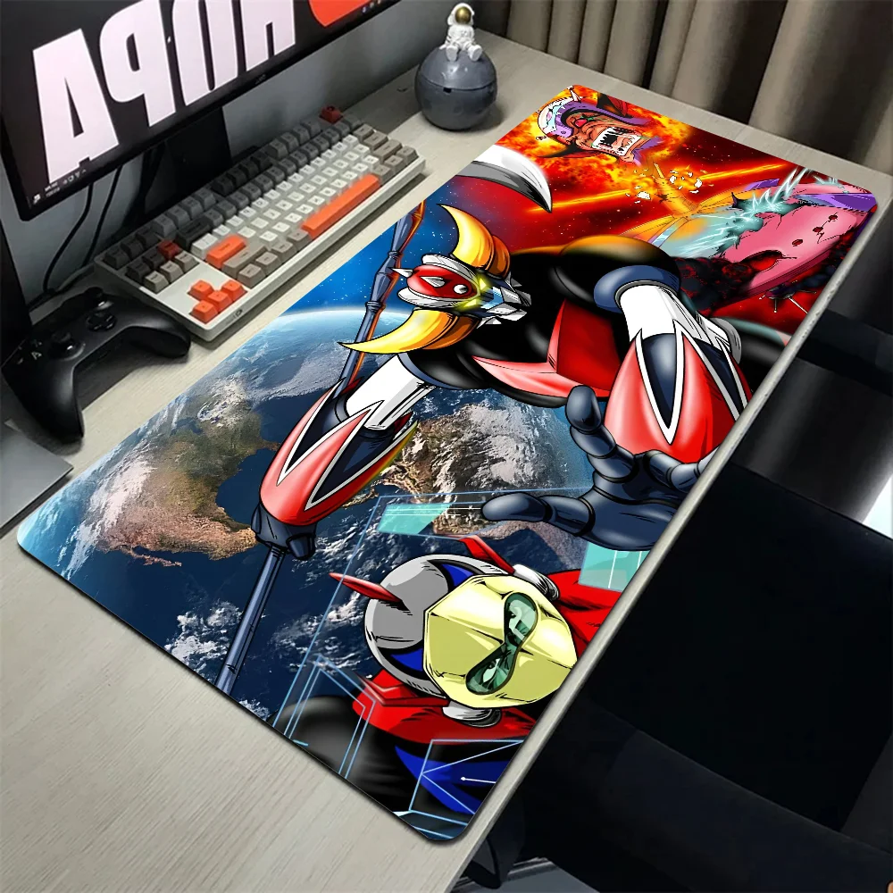 Anime Ufo Robot Goldrake Mousepad Desk Pad Gaming Accessories Prime Gaming XXL Keyboard Pad Stitched Pad Desk Pad