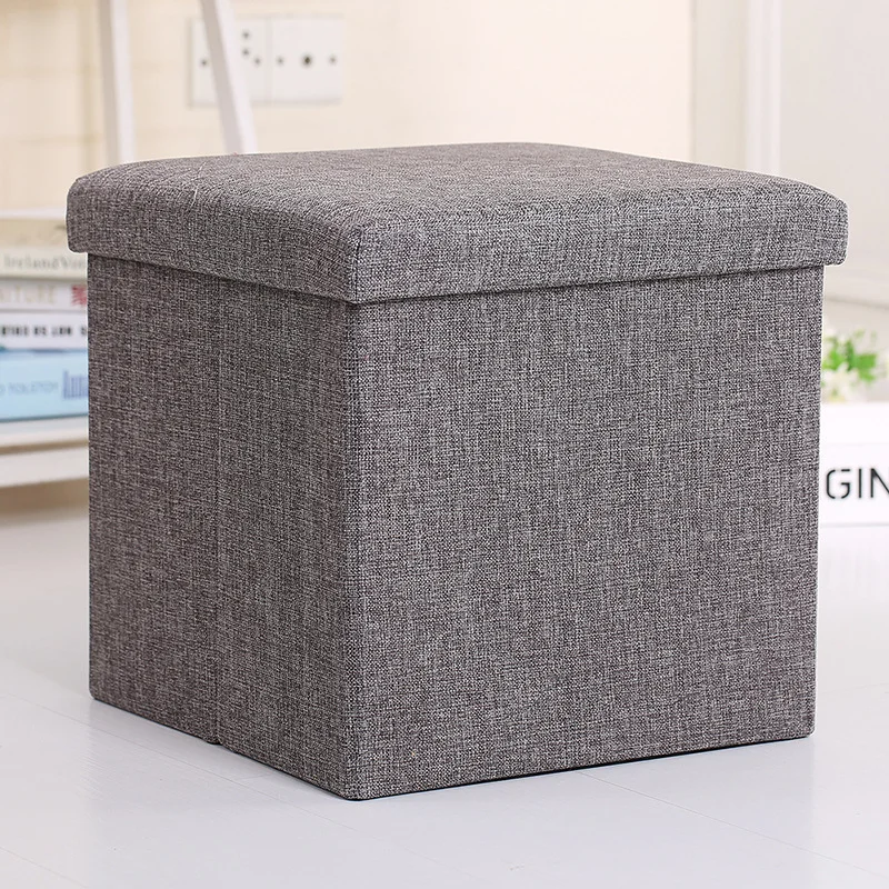 Foldable Storage Stool Linen Box Change Shoe Bench Book Magazine  Organizer Toys  Bins Sundries Container