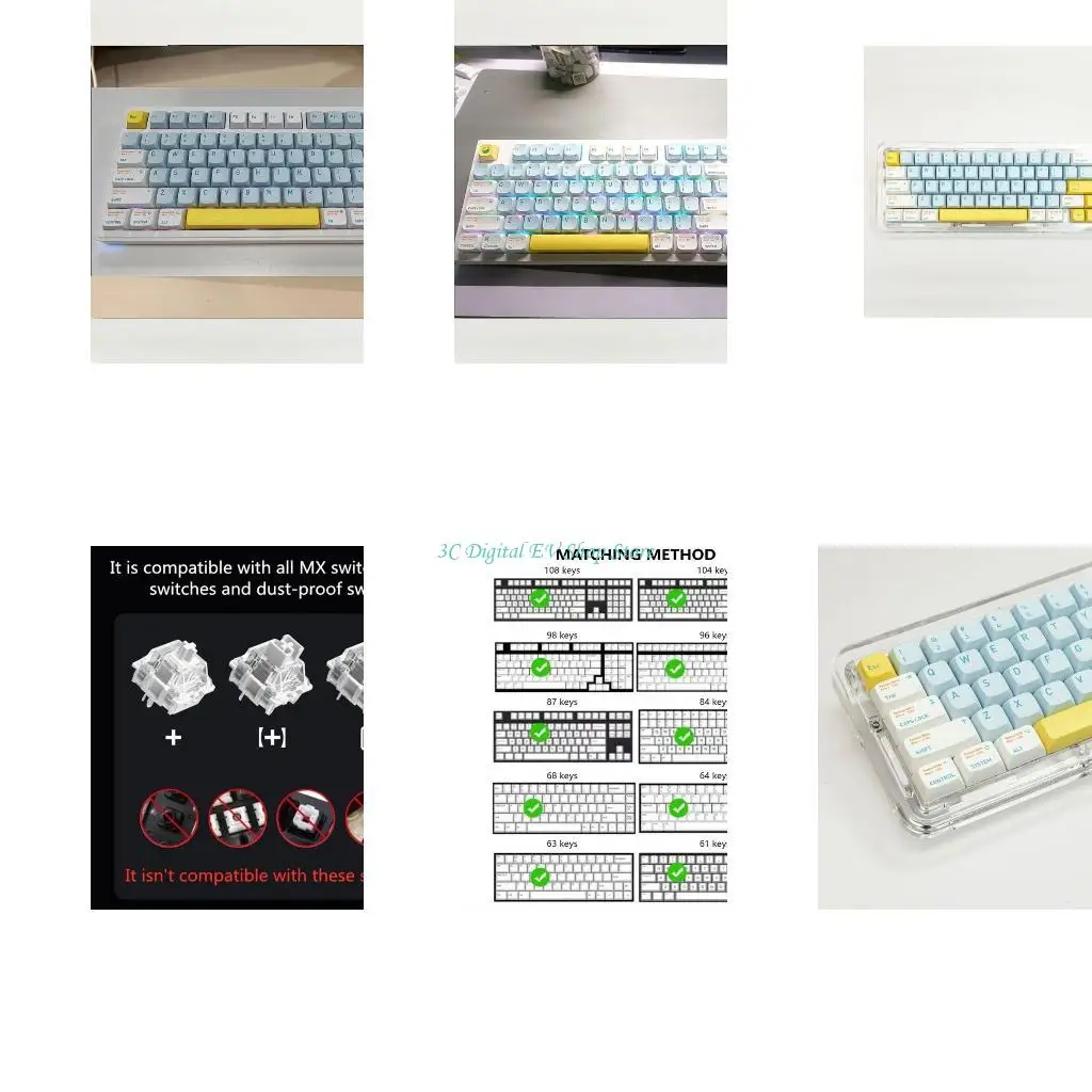 E74D 135Key Shallow Dream XDA Profile Keycap PBT Dye Sublimation Keycap for Switches