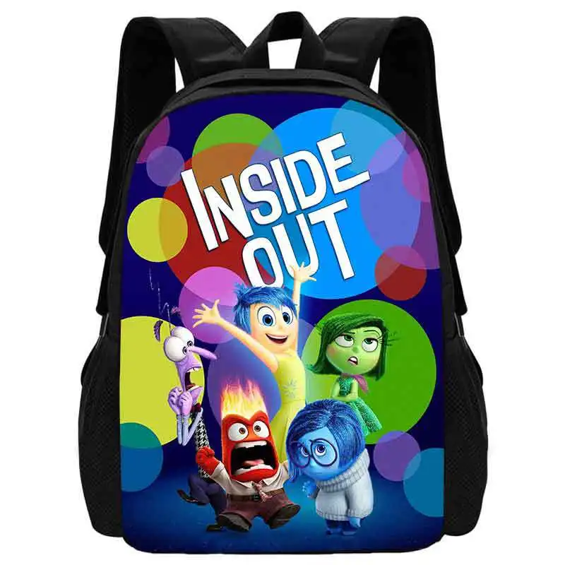 Zaino originale Disney Inside Out 2 Cartoon Joy Sadness Anger Disgust 39X29X12CM Borsa da scuola per bambini impermeabile ad alta capacità