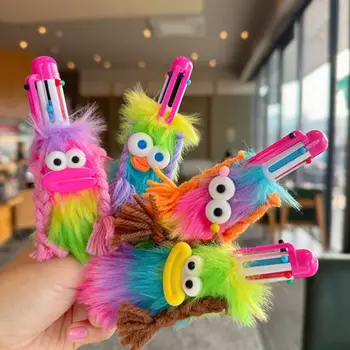 어린이용 토끼 봉제 펜, 소시지 입 무지개 빛깔, 멀티 컬러 볼펜, 필기 중립 젤 펜