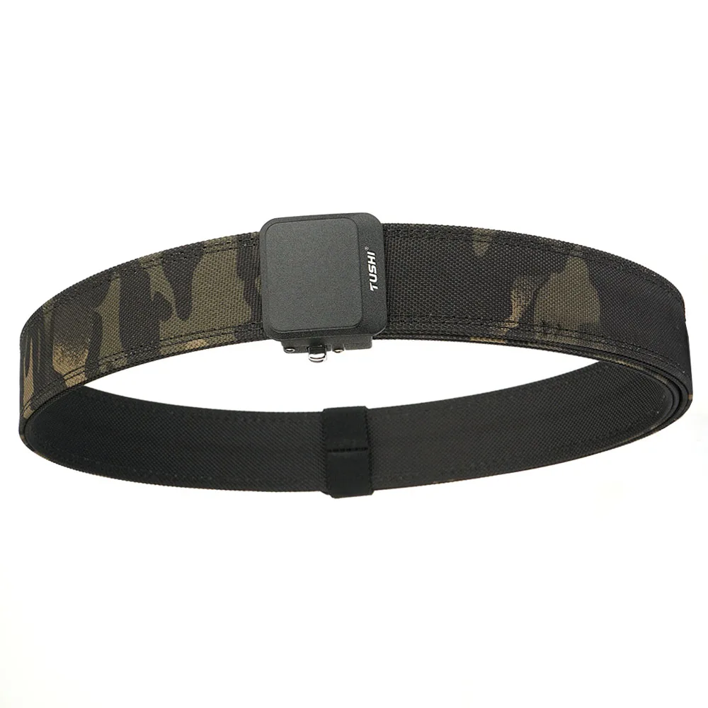 TUSHI Nylon-Hartgürtel für Herren, automatische Metallschnalle, Outdoor-EDC-IPSC-Zubehör, große Größe 120–150 cm, Militärgürtel – Detail 19