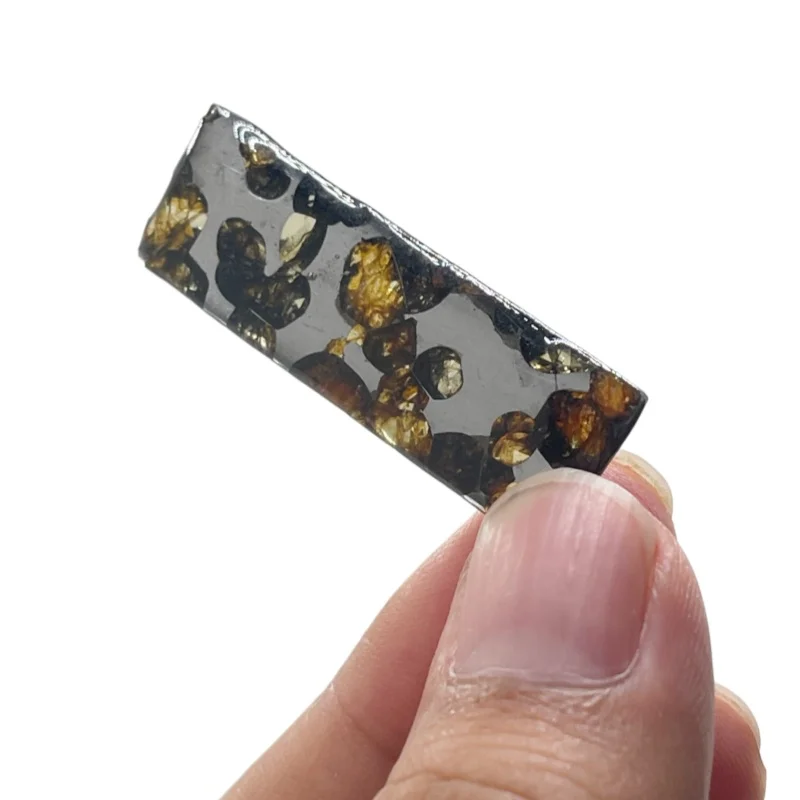 3.5g Sericho Pallastie meteorite slice Olivine Meteorite Natural Specimen Meteorite material Collection - from Kenya -QA844